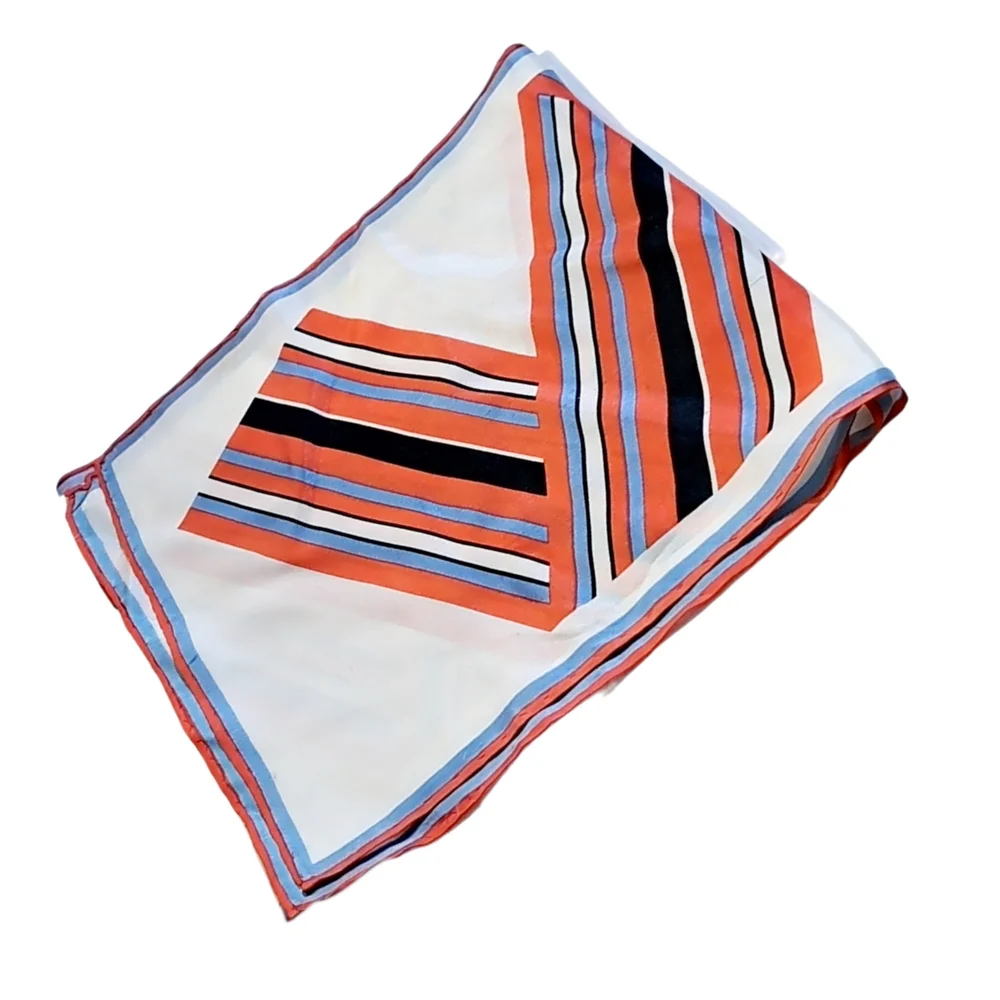 Striped Scarf in Orange and White